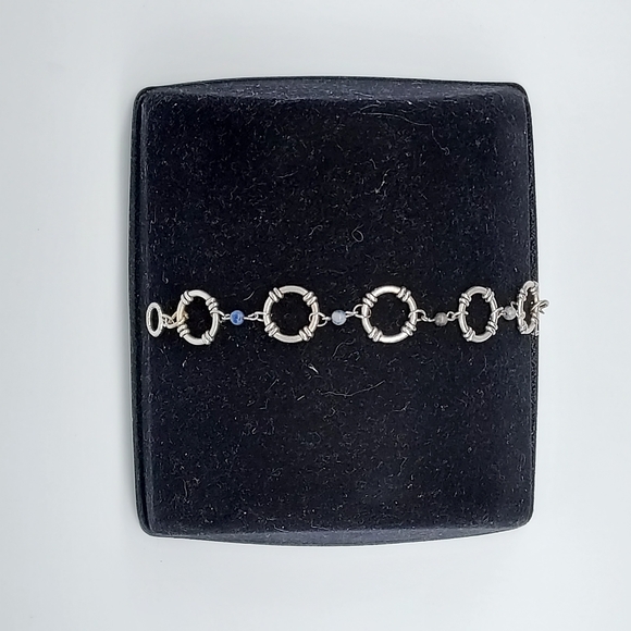 Elegant Silver Sodalite Beaded Bracelet for Women - Picture 1 of 3